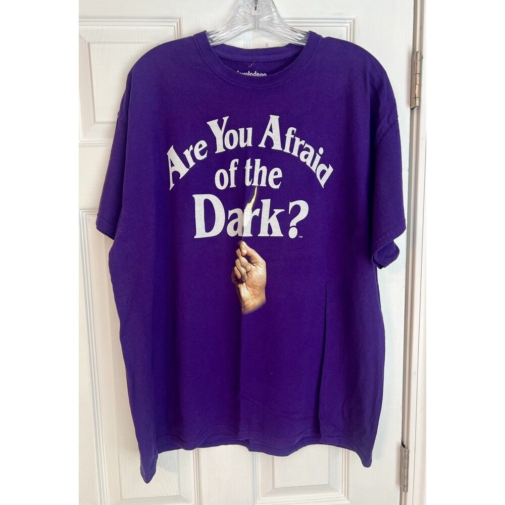 Nickelodeon Are You Afraid Of The Dark Shirt Mens Large Purple Hand Lighter Boxy